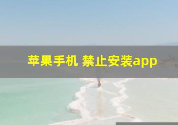 苹果手机 禁止安装app